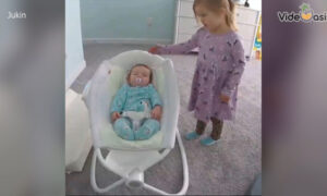 Big Sister takes Care Of Baby Sister