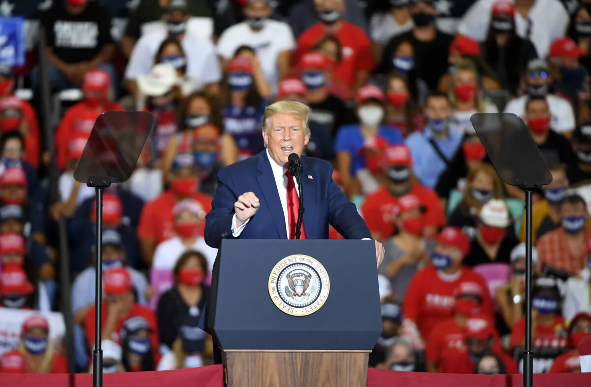 President Donald Trump rallies with supporters at a campaign event in Henderson, Nevada, on Sept. 13, 2020. (Ethan Miller/Getty Images)