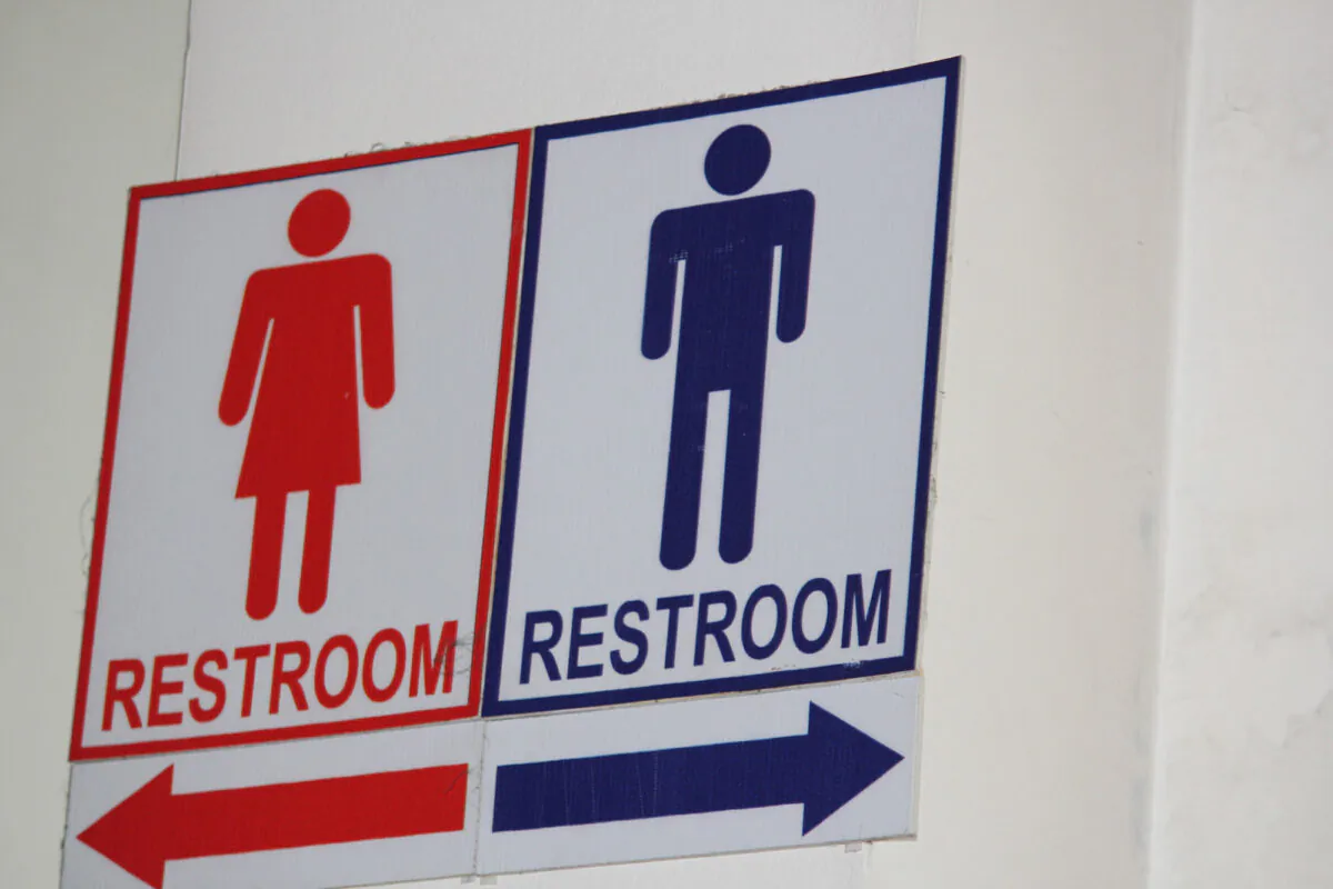 A sign of segregated male and female restrooms. (Needpix) 