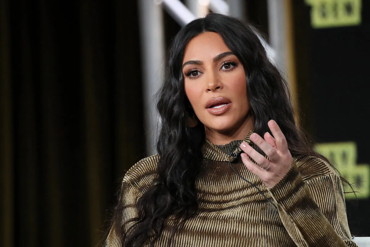 Kim Kardashian West of 'The Justice Project' speaks onstage during the 2020 Winter TCA Tour Day 12  at The Langham Huntington, Pasadena, in Pasadena, Calif., on Jan. 18, 2020. (David Livingston/Getty Images)