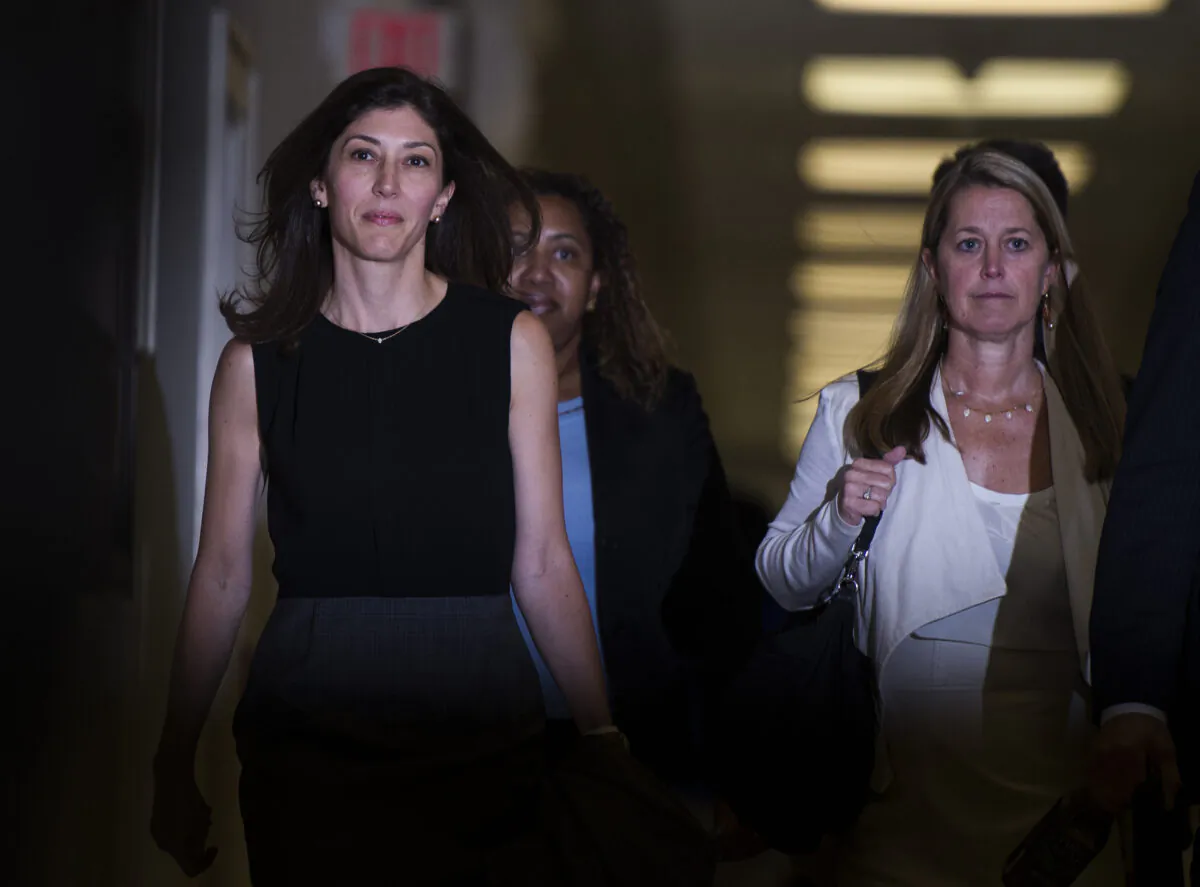 Lisa Page, former legal counsel to former FBI Director Andrew McCabe, arrives on Capitol Hill in Washington on July 13, 2018. (Andrew Caballero-Reynolds/AFP via Getty Images)