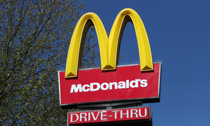 A McDonalds' restaurant sign is seen as the restaurant is closed due to the COVID-19 pandemic on April 19, 2020 in Southampton, England. (Naomi Baker/Getty Images)