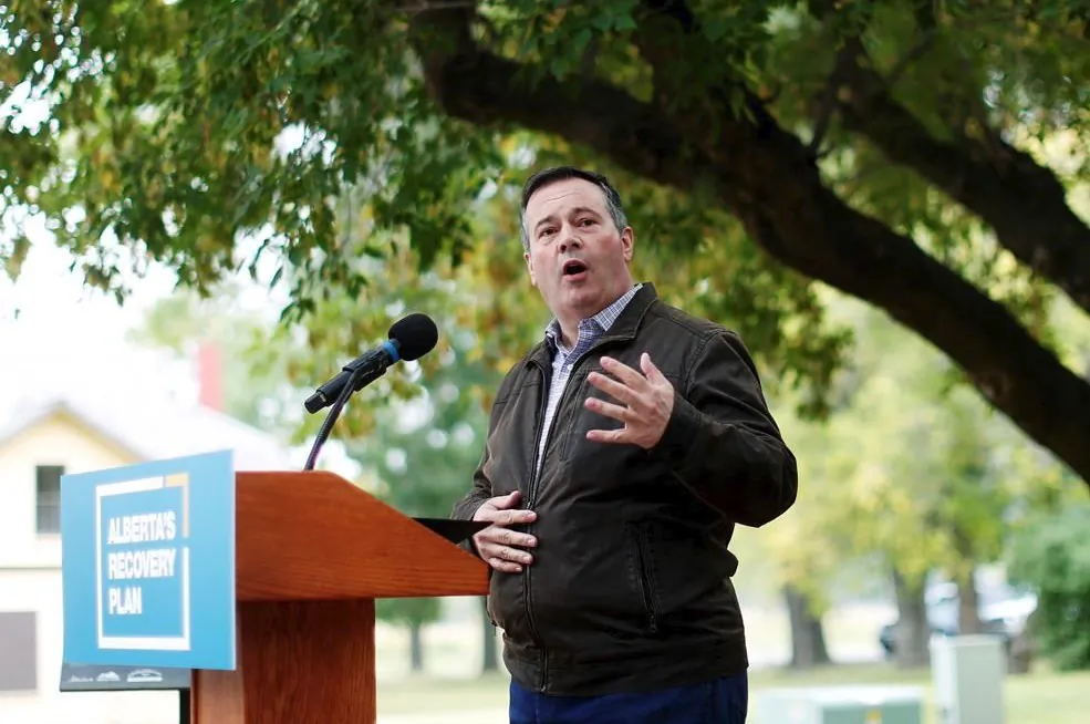 Alberta Premier Jason Kenney announces $43 million in repairs and improvements to provincial parks at a news conference in Calgary on Sept. 15, 2020. (Todd Korol/The Canadian Press)