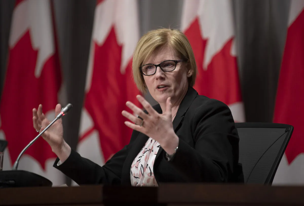Employment, Workforce Development and Disability Inclusion Minister Carla Qualtrough  responds to a question 
during a news conference, on June 16, 2020 in Ottawa. (The Canadian Press/Adrian Wyld)