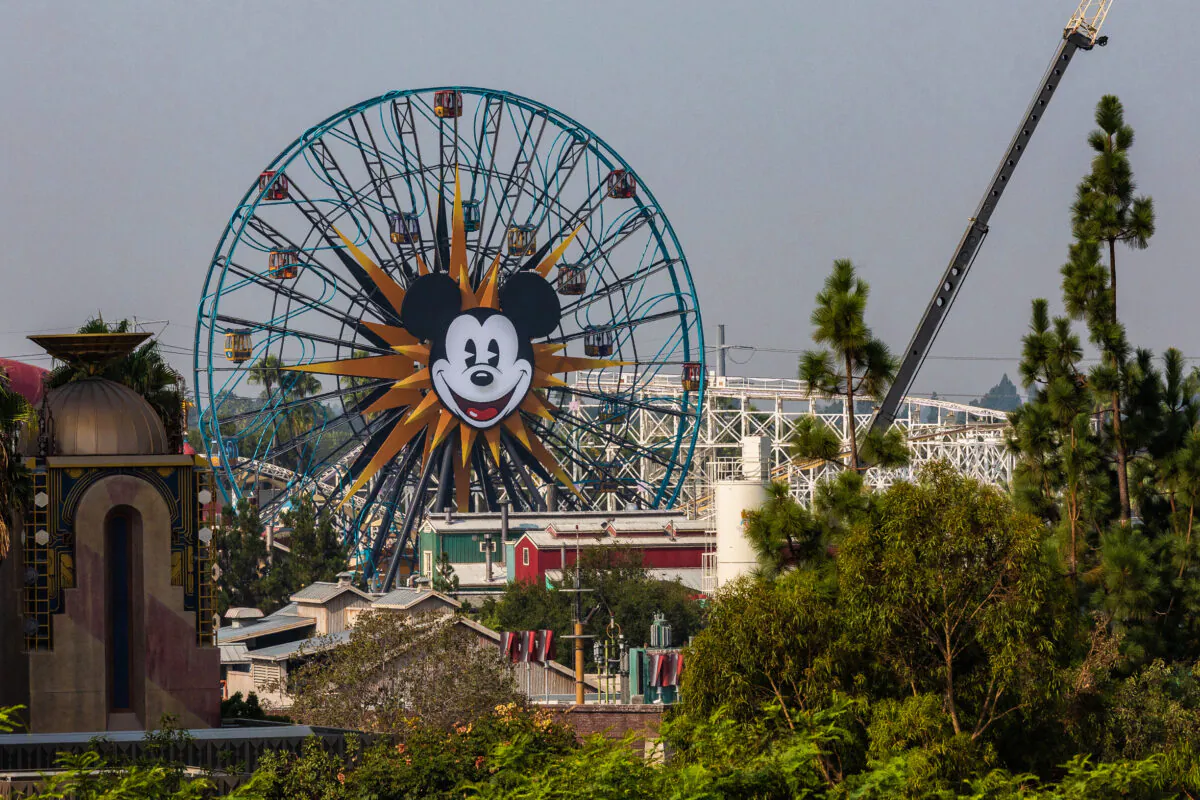 Disneyland, seen from the location of a press conference that calls for the reopening of Orange County theme parks in Anaheim, Calif., on Sept. 16, 2020. (John Fredricks/The Epoch Times)