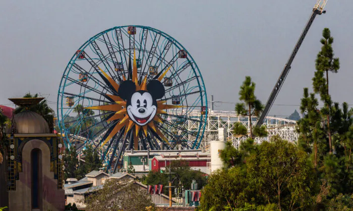 Disneyland, seen from the location of a press conference that calls for the reopening of Orange County theme parks in Anaheim, Calif., on Sept. 16, 2020. (John Fredricks/The Epoch Times)