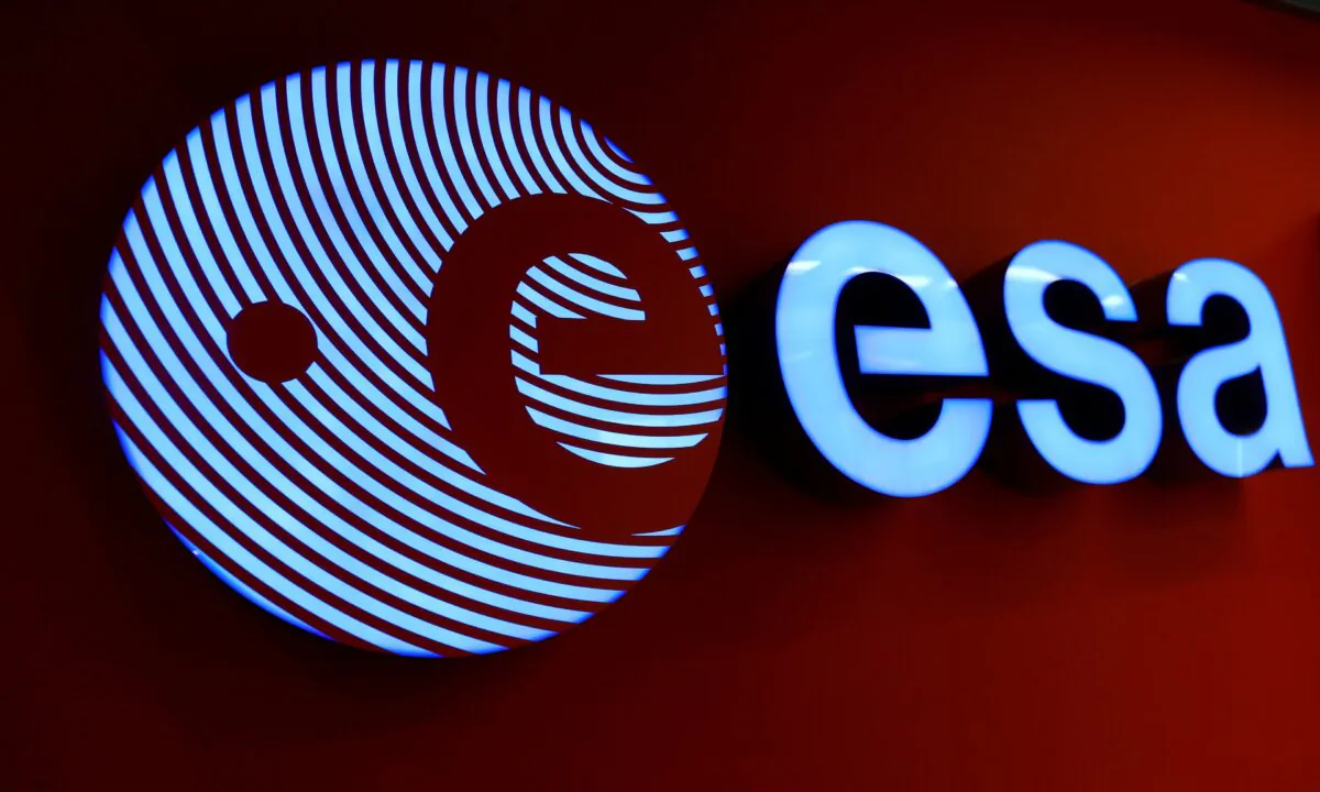 A logo of the European Space Agency (ESA) is pictured at their headquarters in Darmstadt, Germany, on Sept. 30, 2016. (Ralph Orlowski/Reuters)