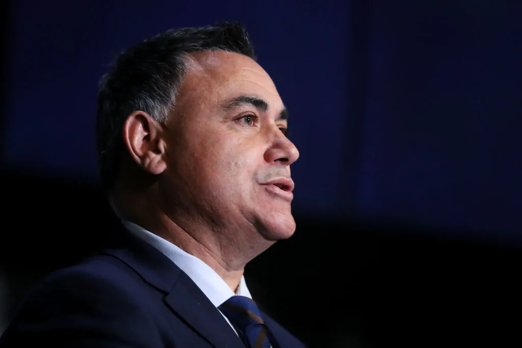 NSW Deputy Premier John Barilaro speaks to the media during a NRL media opportunity at Rugby League Central on August 10, 2020 in Sydney, Australia. (Mark Kolbe/Getty Images)