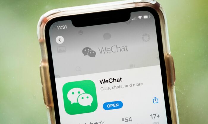 WeChat app is displayed in the App Store on an Apple iPhone on August 7, 2020 in Washington, DC. (Drew Angerer/Getty Images)