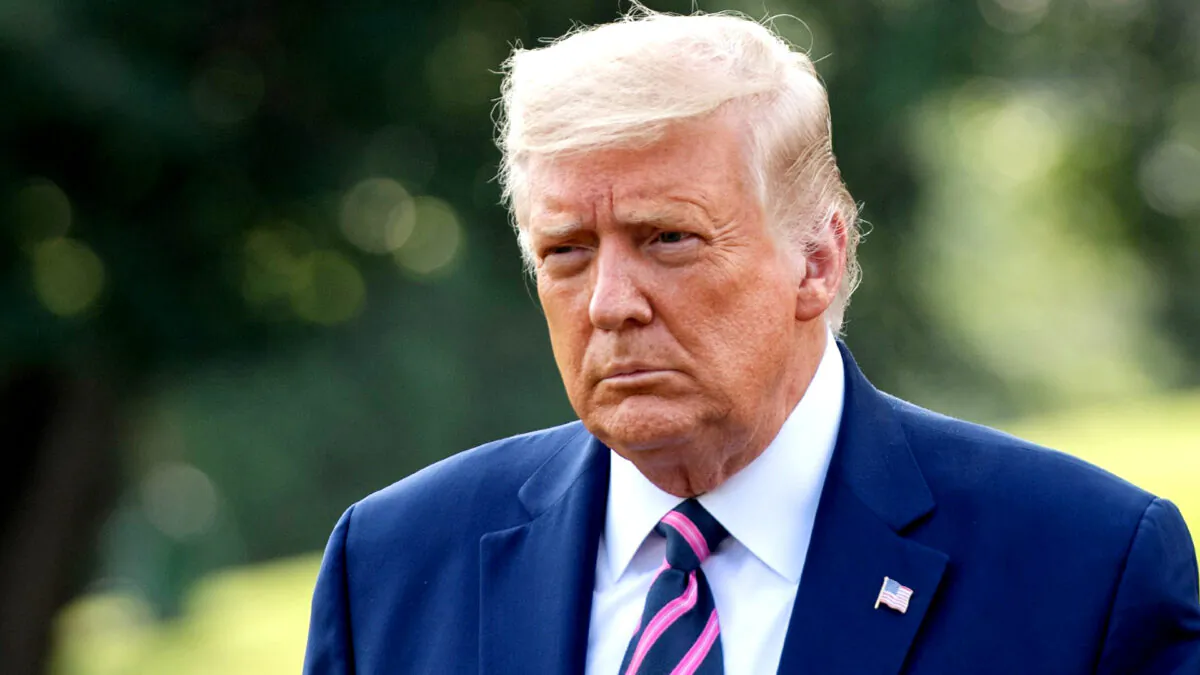 President Donald Trump speaks to the press as he departs from the South Lawn the White House on Sept. 18, 2020. (Saul Loeb/AFP via Getty Images)