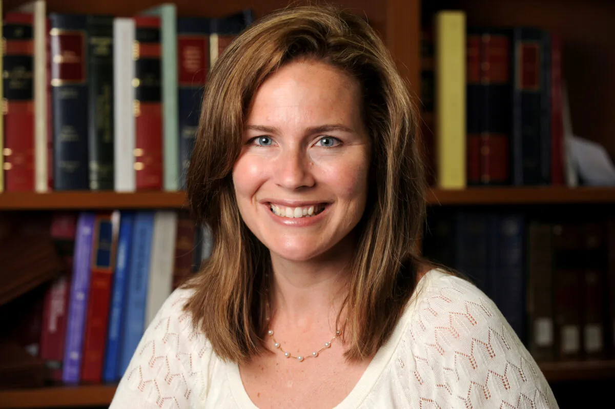 U.S. Court of Appeals for the 7th Circuit Judge Amy Coney Barrett, a law professor at Notre Dame  University, poses in an undated photograph obtained from Notre Dame University, on Sept. 19, 2020. (Matt Cashore/Notre Dame University/Handout via Reuters)