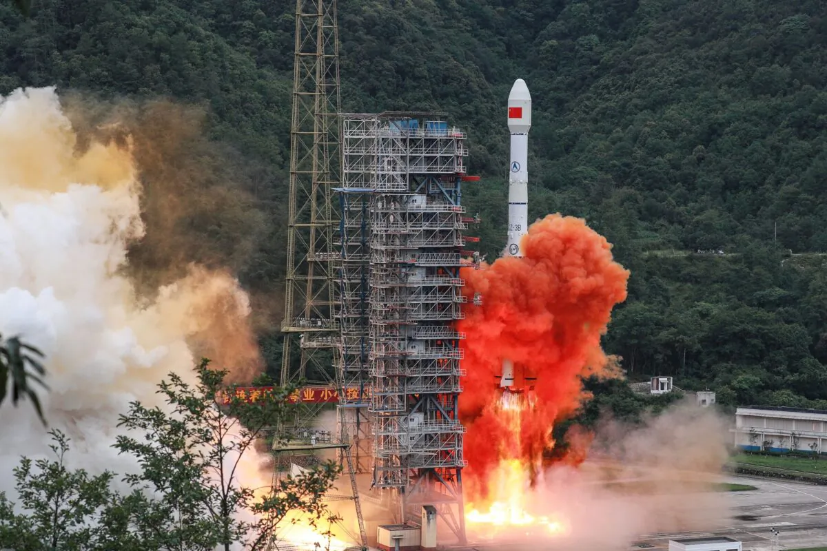 A Long March 3B rocket carrying the Beidou-3GEO3 satellite lifts off from the Xichang Satellite Launch Center, China, on June 23, 2020. (STR/AFP via Getty Images)