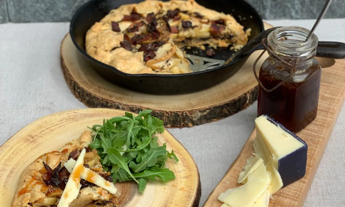 Serve this sweet and savory pie with aged cheddar, cider syrup, and an arugula salad for a perfect autumn meal. (Cardinale Montano)