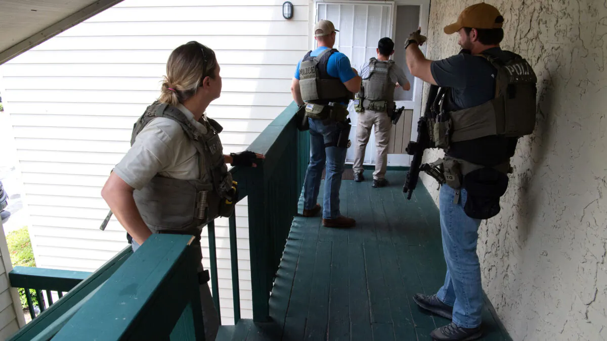 Officials search for missing children as part of "Operation Not Forgotten"
in Georgia in August 2020. (Courtesy of Shane T. McCoy/U.S. Marshals)