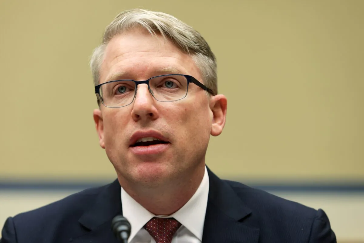 Principal Deputy Assistant Secretary of Defense for Indo-Pacific Security Affairs David Helvey testifies to Congress in Washington on Sept. 22, 2020. (Alex Wong/Getty Images)