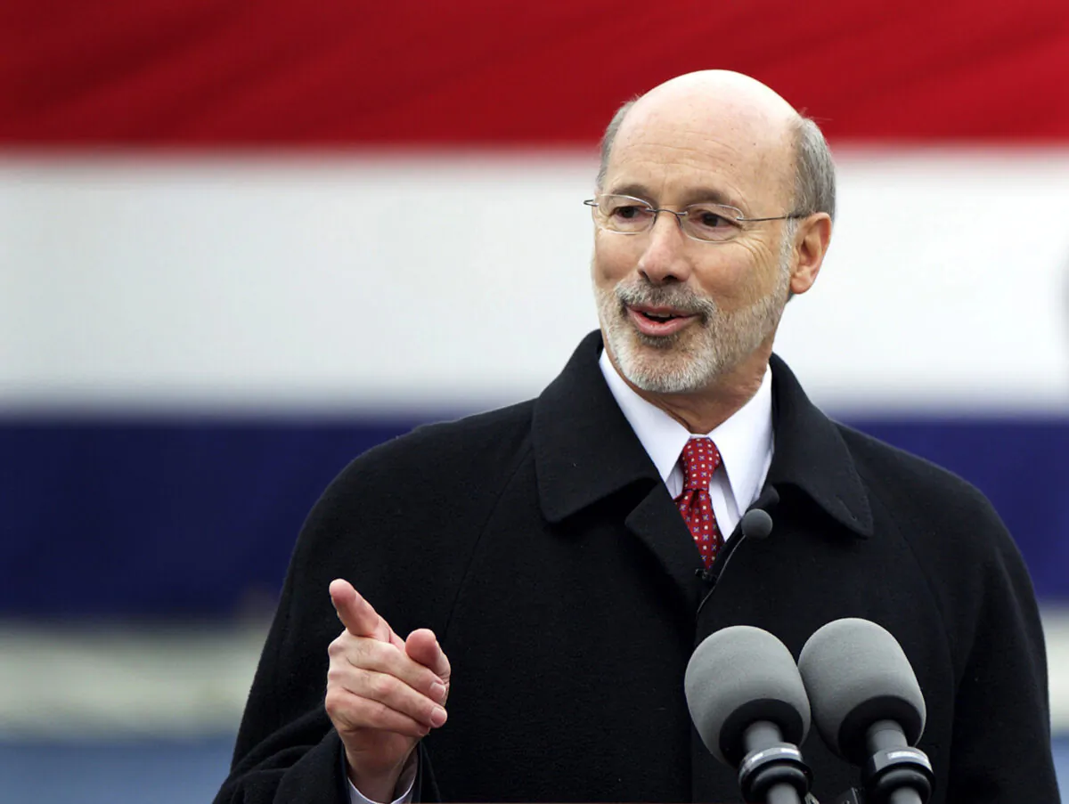 Pennsylvania Gov. Tom Wolf delivers a speech after being sworn in as the 47th Governor of Pennsylvania during an inauguration at the State Capitol in Harrisburg, Penn., on Jan. 20, 2015. (Mark Makela/Reuters)