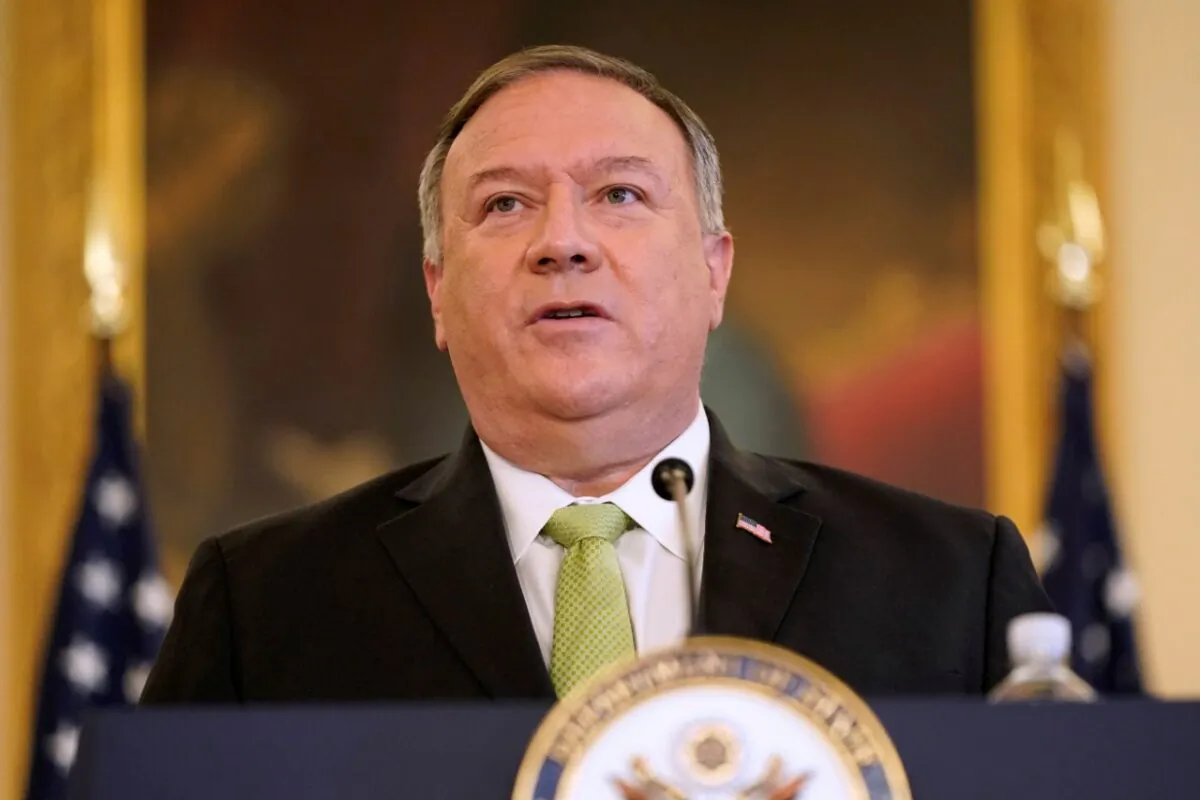 U.S. Secretary of State Mike Pompeo speaks during a news conference at the U.S. State Department in Washington on Sept. 21, 2020. (Patrick Semansky/Pool via REUTERS)