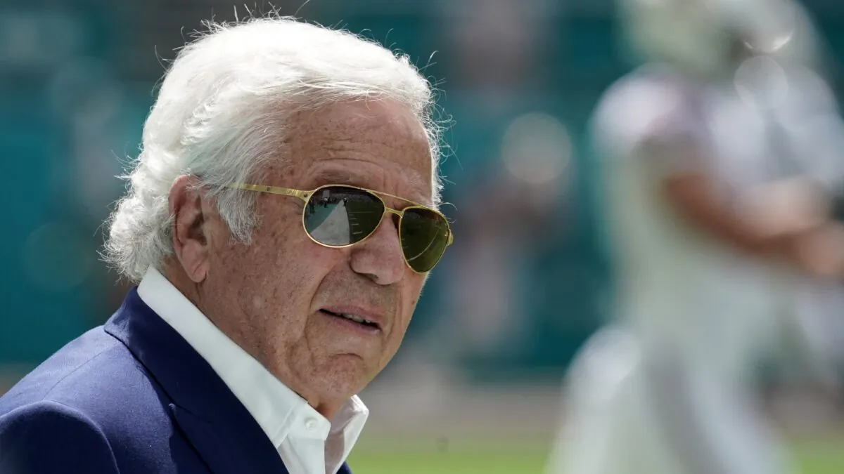 New England Patriots owner Robert Kraft is seen before the game against the Miami Dolphins at Hard Rock Stadium, in Miami Gardens, Fla., on Sept. 15, 2019. (Courtesy of Kirby Lee-USA TODAY Sports via Reuters)