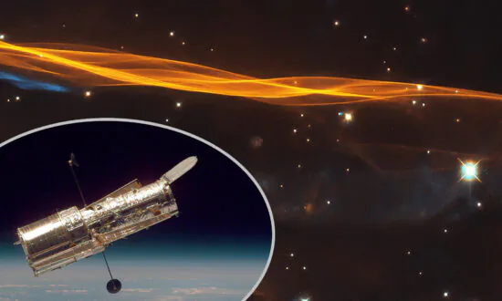 Hubble Space Telescope Reveals Spectacular Wake of Supernova Blast Wave 15,000 Years Old