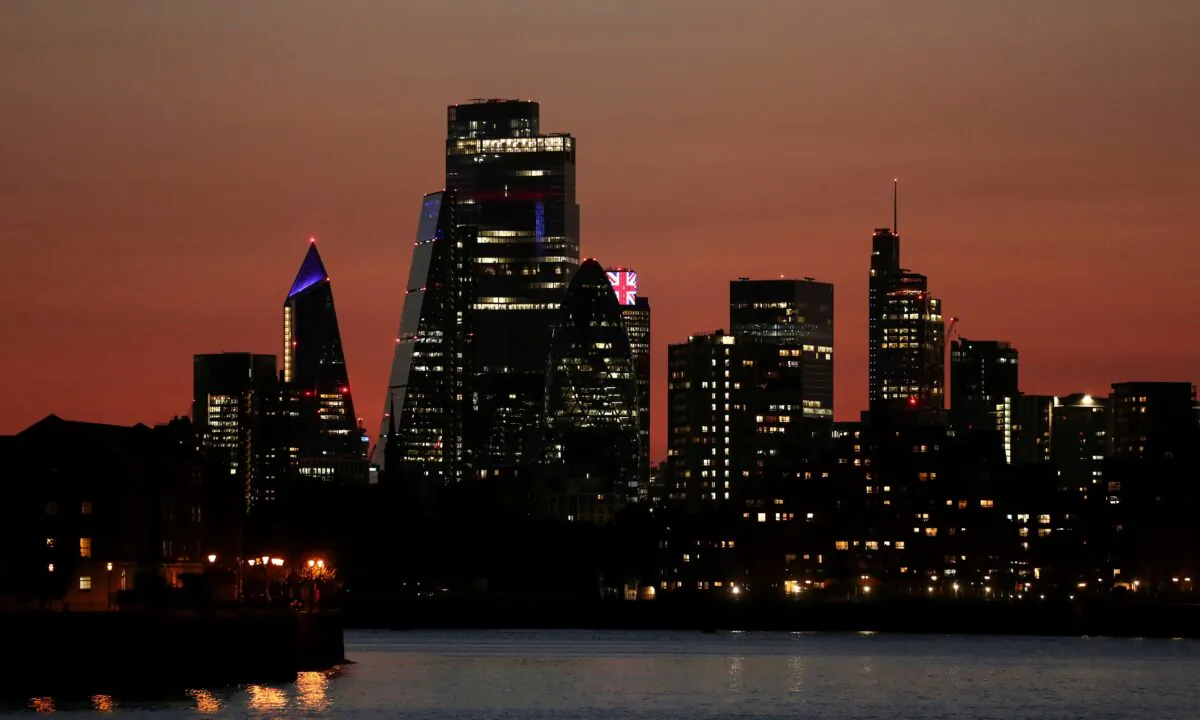 The City of London financial district, Britain, on Sept. 13, 2020. (Simon Dawson/Reuters)