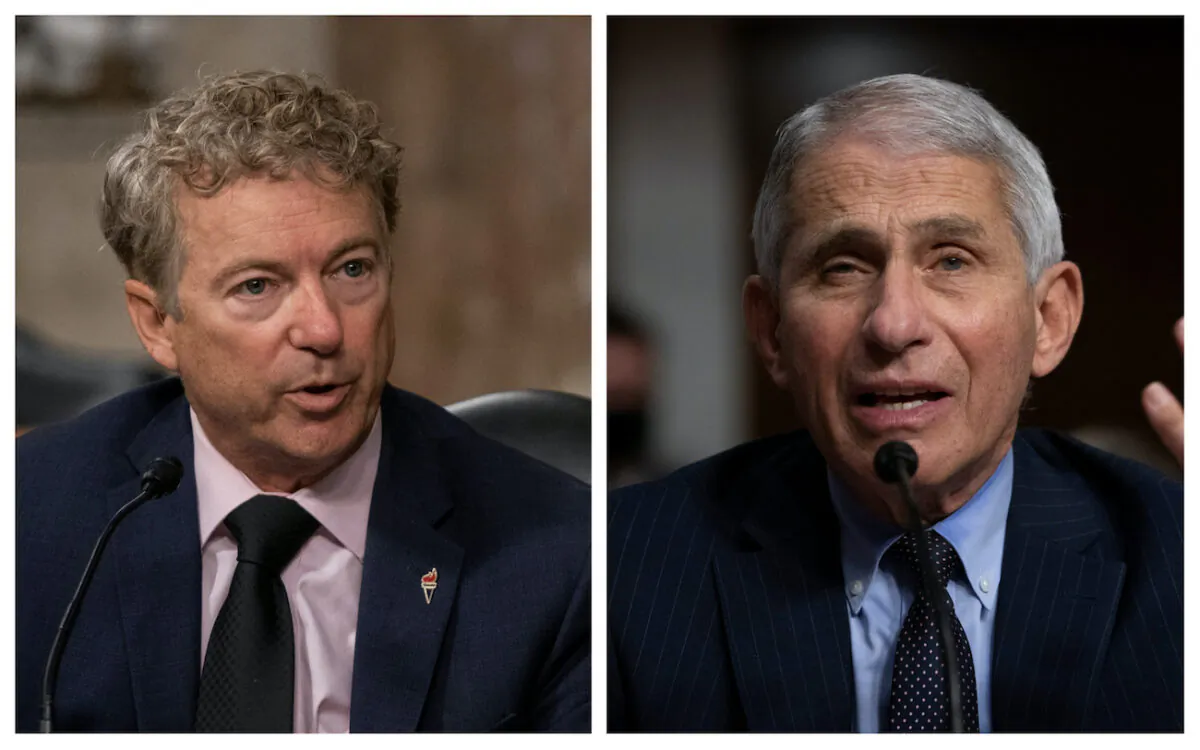 (L) Sen. Rand Paul (R-Ky.) and (R) Dr. Anthony Fauci at a Senate hearing on the federal response to COVID-19, at the U.S. Capitol in Washington, on Sept. 23, 2020. (L: Alex Edelman R: Graeme Jennings/Pool via Reuters)