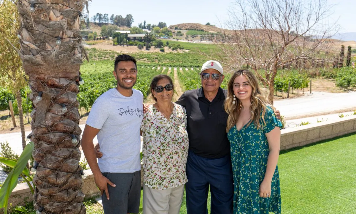 The Patel family of Akash Winery in Temecula, Calif. (Courtesy of Akash Winery)