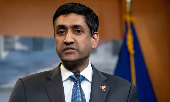 Rep. Ro Khanna (D-Calif.) speaks during a press conference at Capitol Hill in Washington on April 4, 2019. (Saul Loeb/AFP via Getty Images)