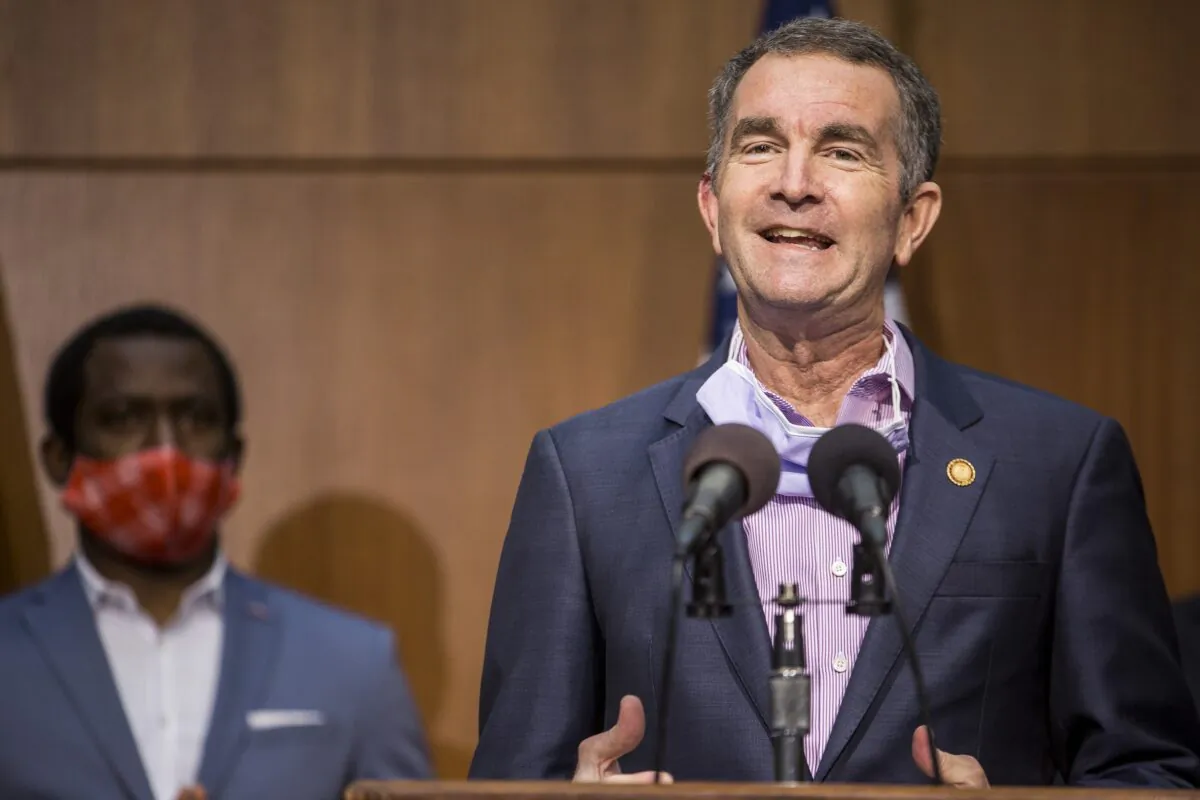 Virginia Gov. Ralph Northam speaks to reporters in Richmond, Va., on June 4, 2020. (Zach Gibson/Getty Images)