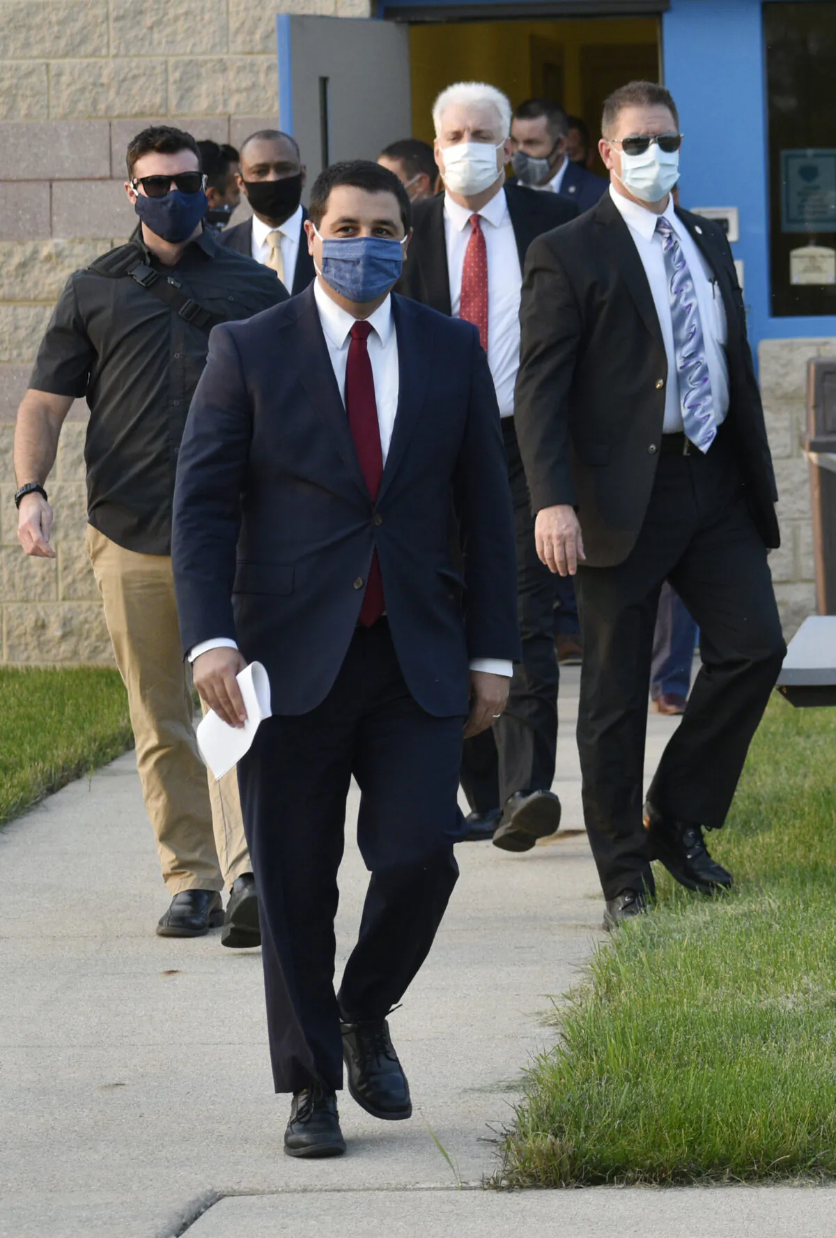 Wisconsin Attorney General Josh Kaul heads to the podium for a news conference in Kenosha, Wis., Sept. 21, 2020. (Dan Truttschel/Kenosha News via AP)