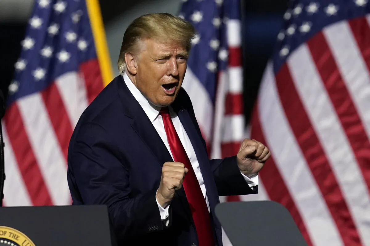 President Donald Trump during a campaign rally in Newport News, Va., Sept. 25, 2020. (Steve Helber/AP Photo)