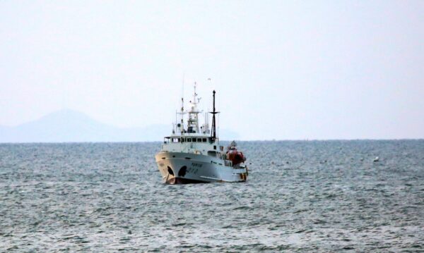 South Korea's government ship for a fishery guidance