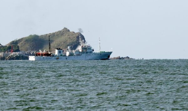 South Korea's government ship for a fishery guidance