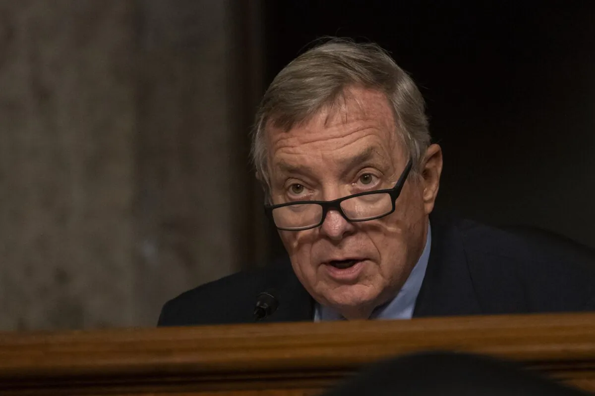 Sen. Dick Durbin (D-Ill.) speaks in Washington on Aug. 5, 2020. (Carolyn Kaster/Pool/Getty Images)