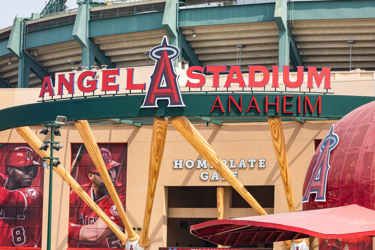 Angel Stadium in Anaheim, Calif., on Sept. 16, 2020. (John Fredricks/The Epoch Times)
