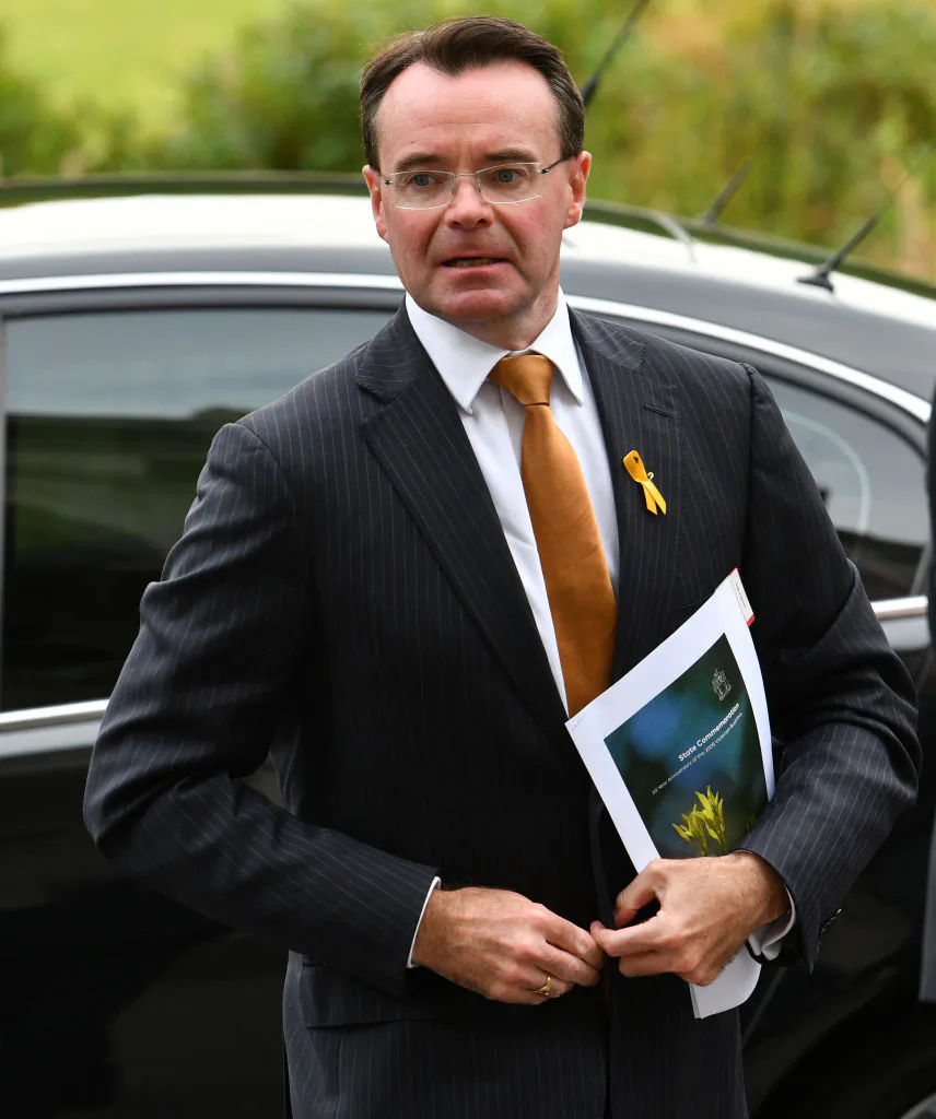 Leader of the Liberal Party Michael O'Brien arrives during the State Commemoration for the 10 year anniversary of the 2009 Victorian bushfires on February 04, 2019 in Melbourne, Australia. (Vince Caligiuri/Getty Images)