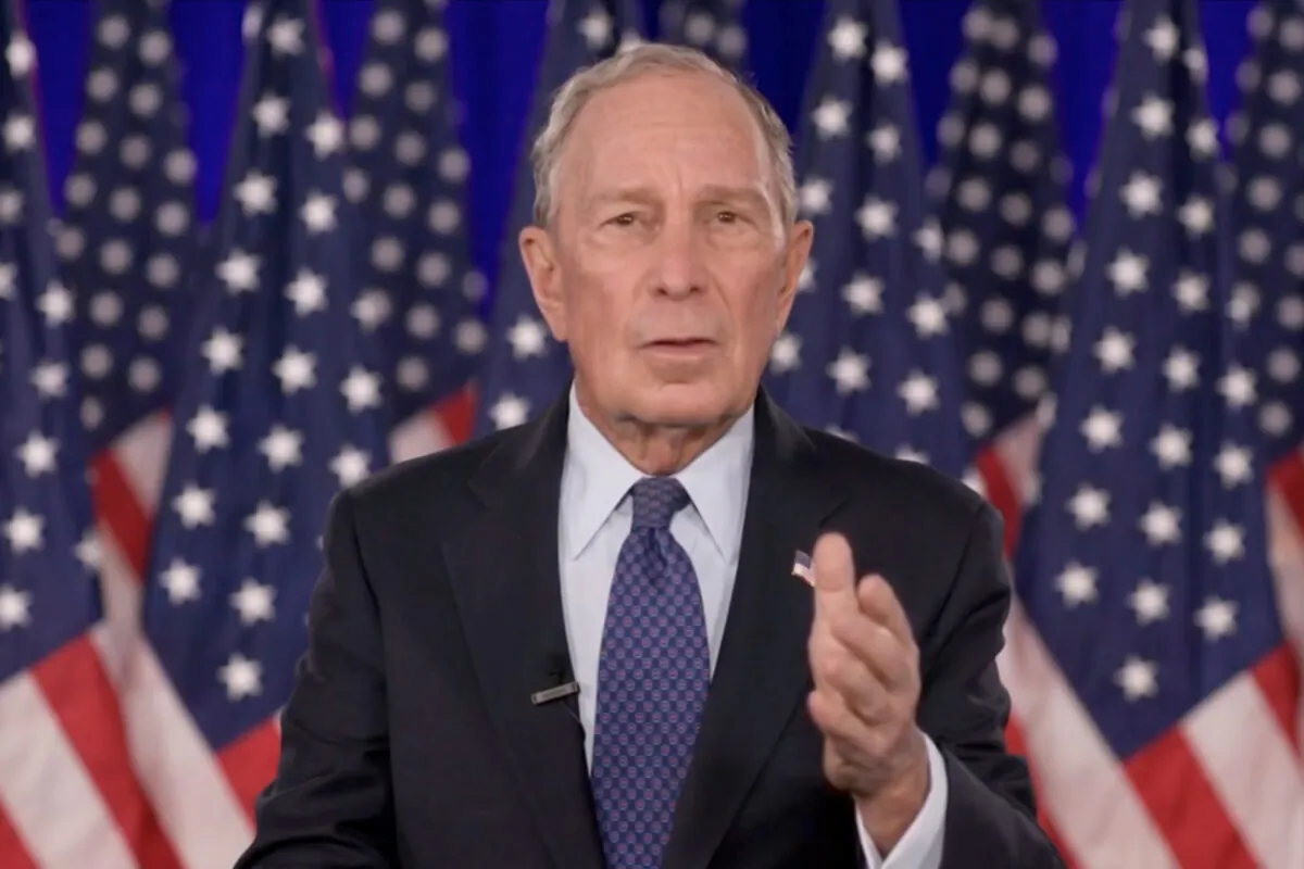 In this screenshot from the DNCC’s livestream of the 2020 Democratic National Convention, former New York Mayor Michael Bloomberg addresses the virtual convention on Aug. 20, 2020.  (DNCC via Getty Images)