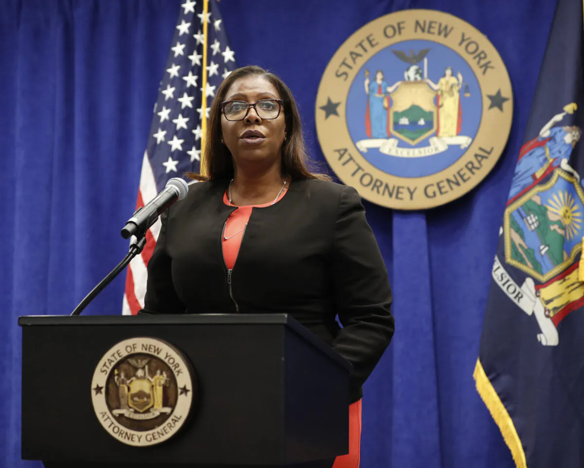 New York State Attorney General Letitia James speaks at a news conference in New York, on Sept. 25, 2020. (Kathy Willens/AP Photo, File)