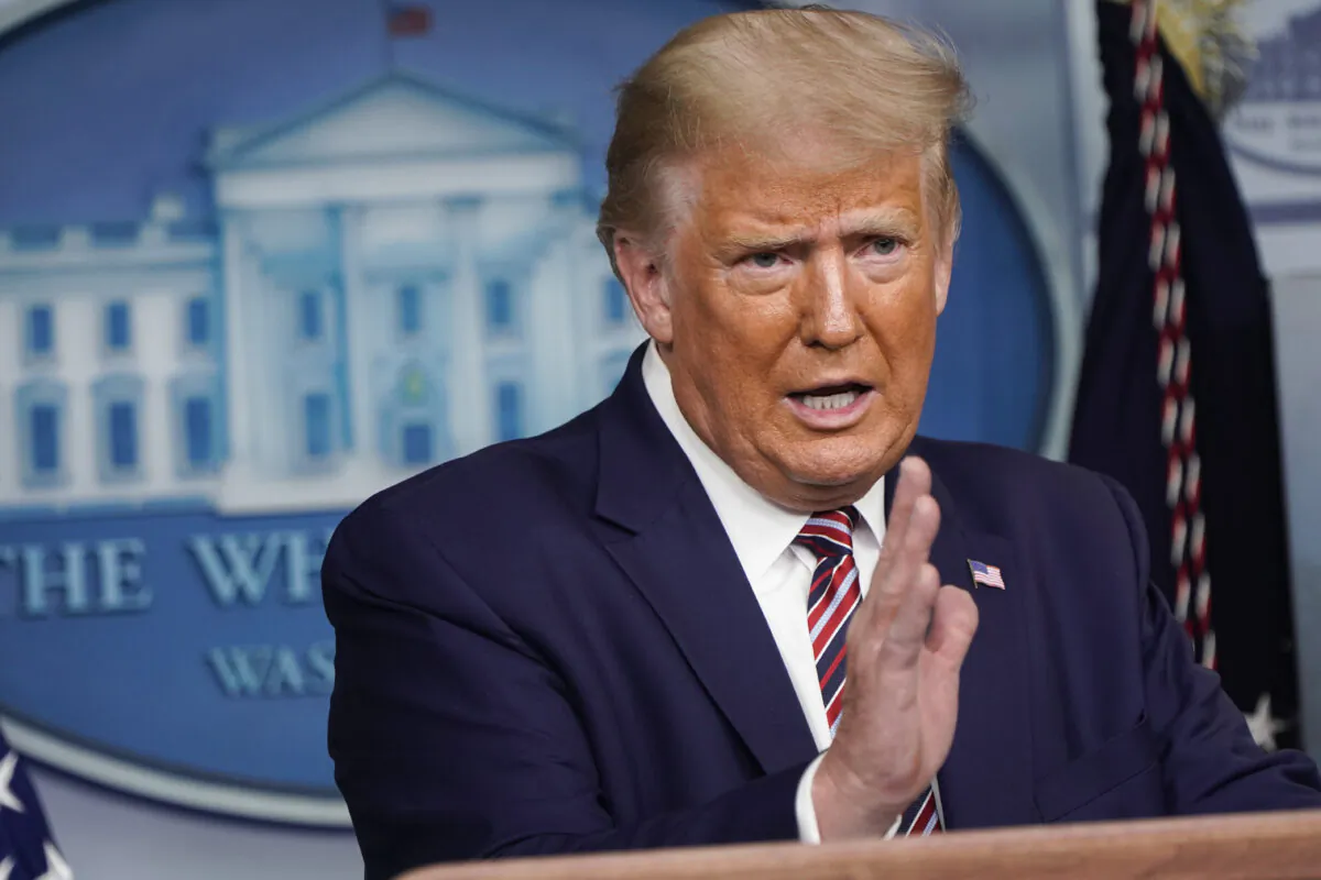 President Donald Trump speaks during a news conference in the White House on Sept. 27, 2020. (Joshua Roberts/Getty Images)