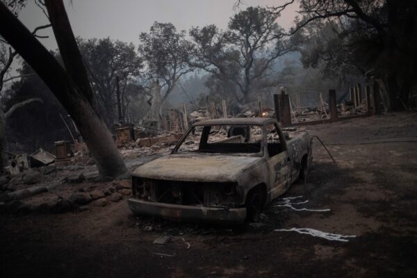 The remains of a vehicle