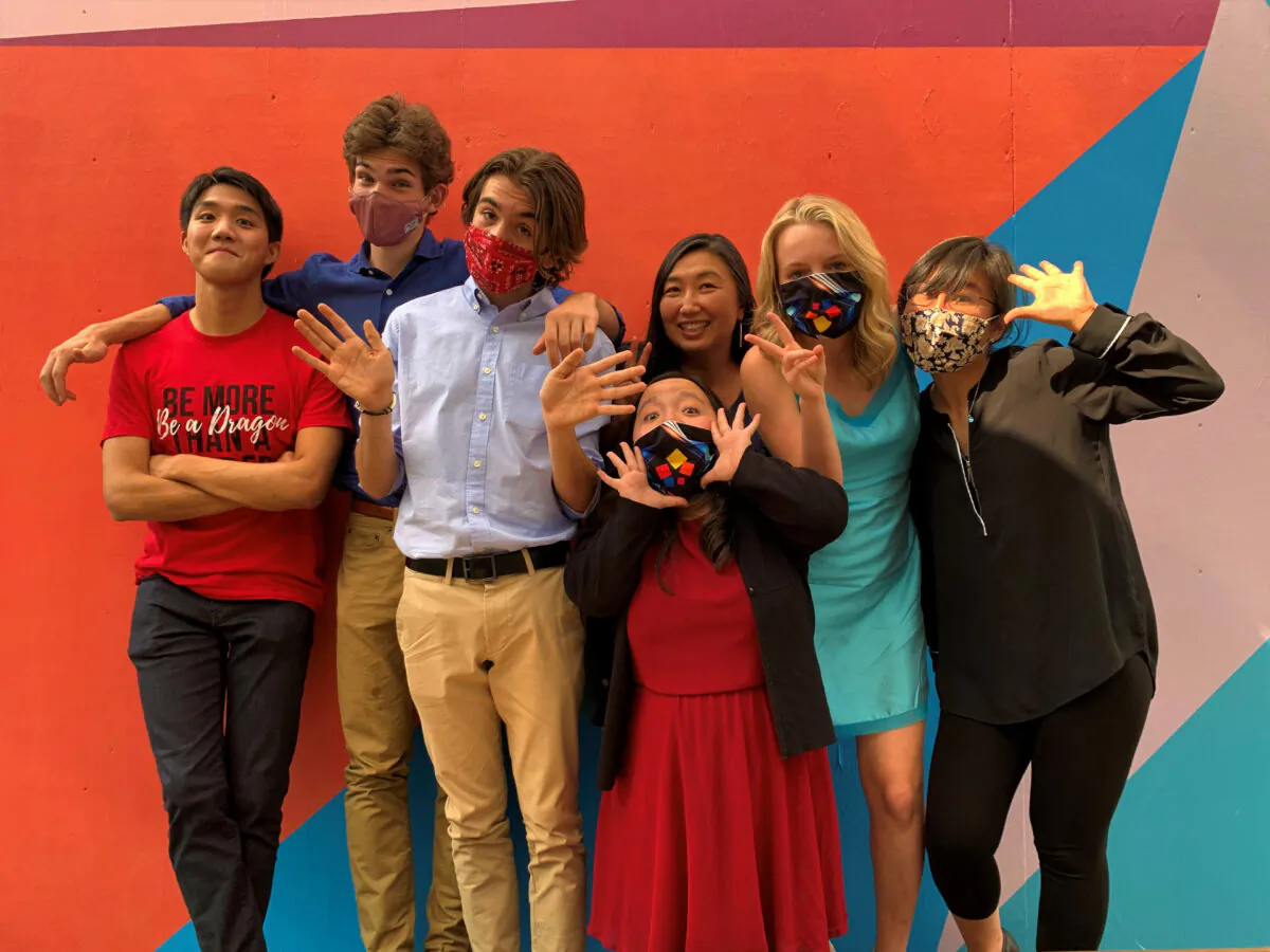 Teenage participants in the Dragon Challenge community service competition gather in Santa Ana, Calif., on Sept. 24, 2020. (Courtesy of the Dragon Kim Foundation)