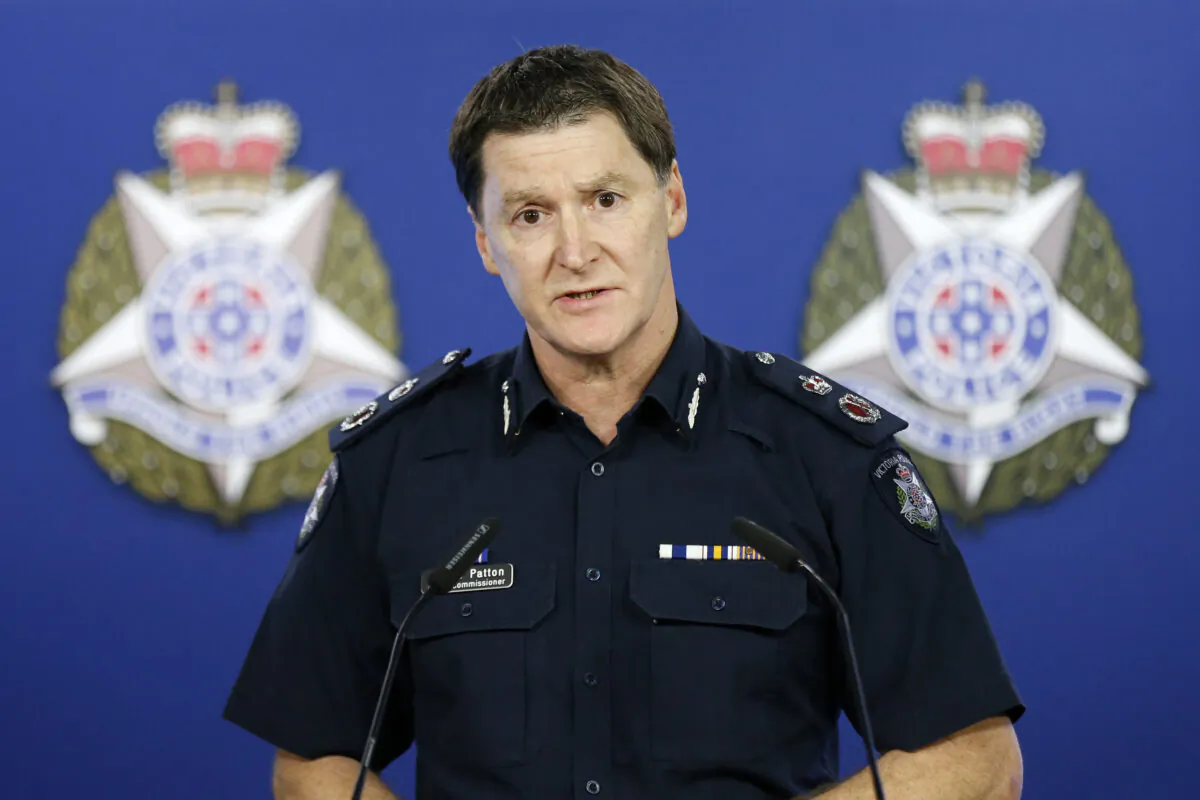 Victoria Police Chief Commissioner Shane Patton speaks to the media in Melbourne, Australia on July 2, 2020. (Darrian Traynor/Getty Images)