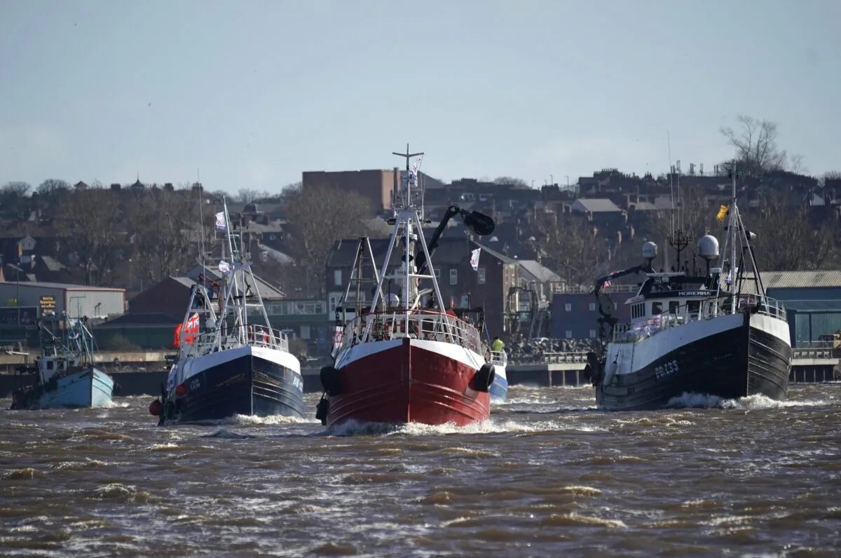 Boats sail the River Tyne in North Shields, United Kingdom on March 15, 2019. (Christopher Furlong/Getty Images)