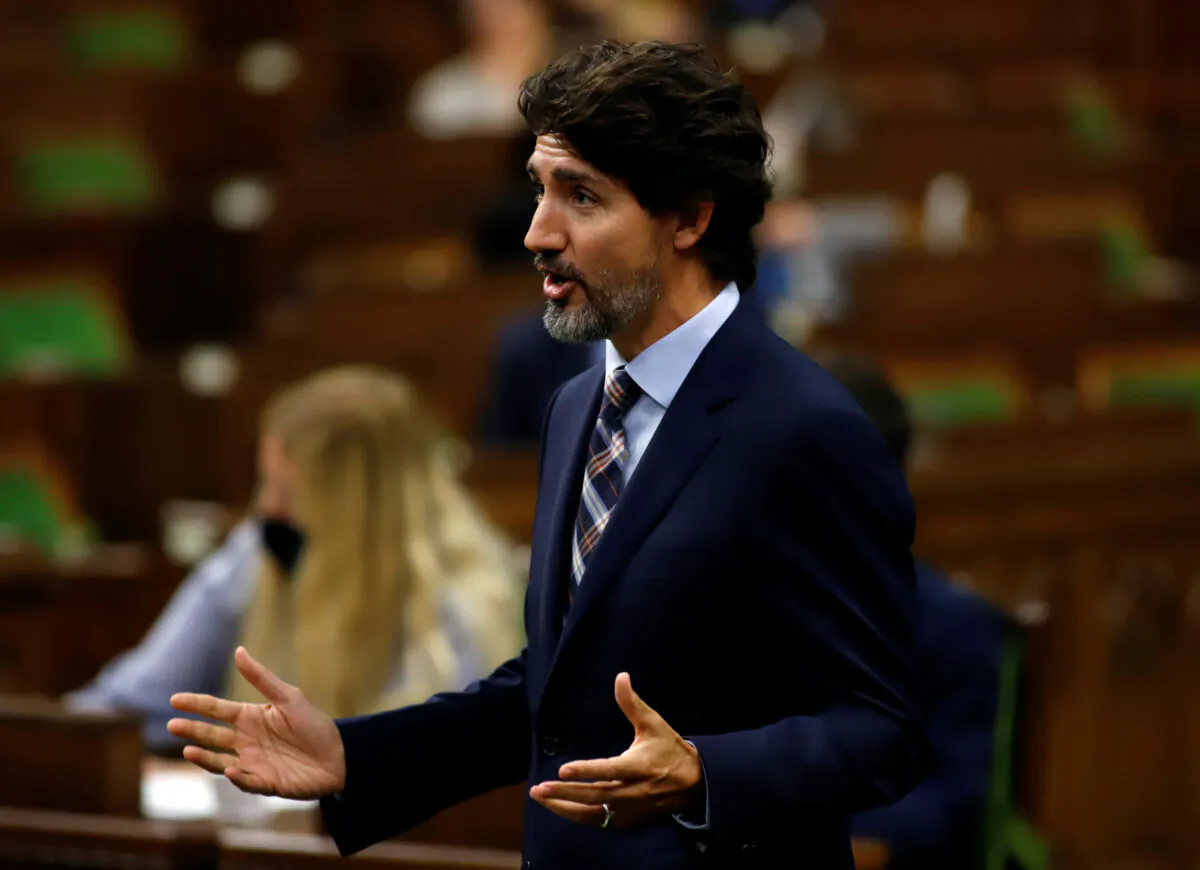 Canada's Prime Minister Justin Trudeau speaks in parliament during Question Period in Ottawa, Ontario, Canada September 29, 2020.  (Reuters/Patrick Doyle)
