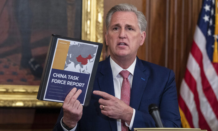 House Minority Leader Kevin McCarthy (R-Calif.) speaks at a press conference in Washington on Sept. 30, 2020. (Tasos Katopodis/Getty Images)