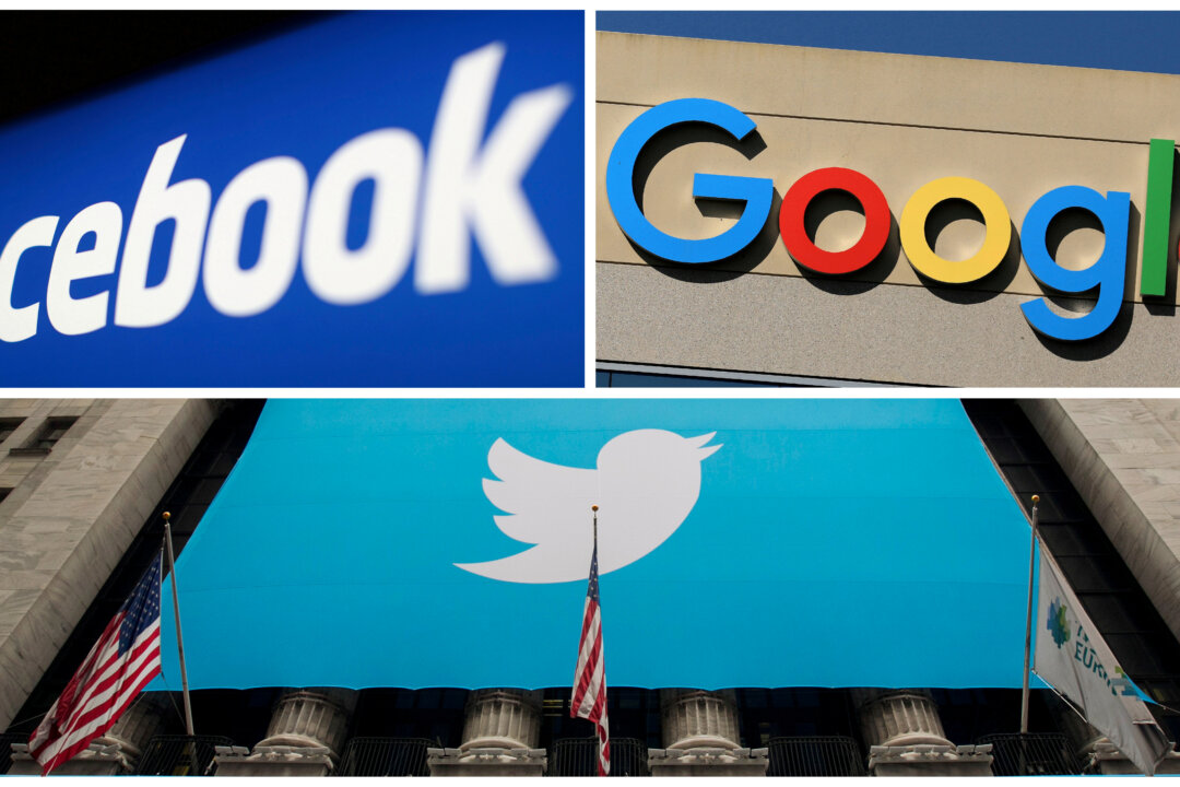 Facebook, Google, and Twitter logos are seen in this combination photograph. (Reuters)