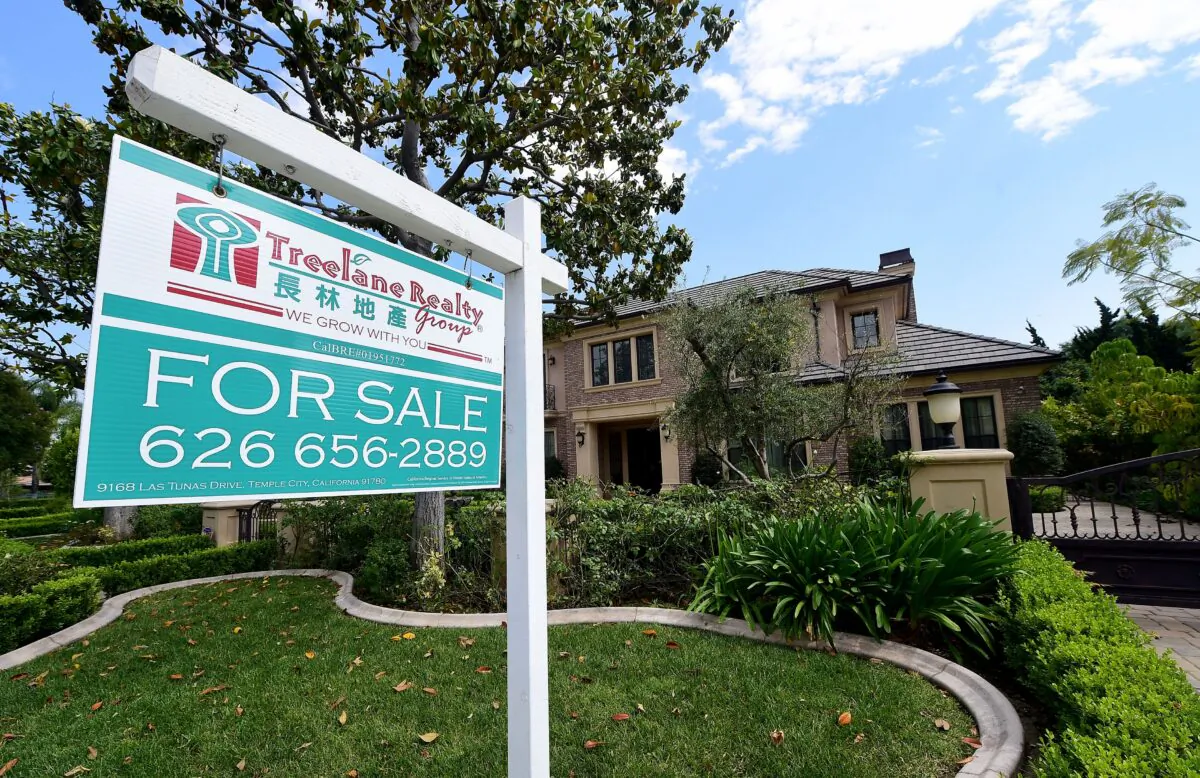 A property estimated at a little over $6 million sits for sale in Arcadia, Calif., in this file photo. According to Standard & Poor's, single family home prices in the Los Angeles metro area in July 2020 were 5.34 percent higher than a year earlier in July 2019. (FREDERIC J. BROWN/AFP via Getty Images)