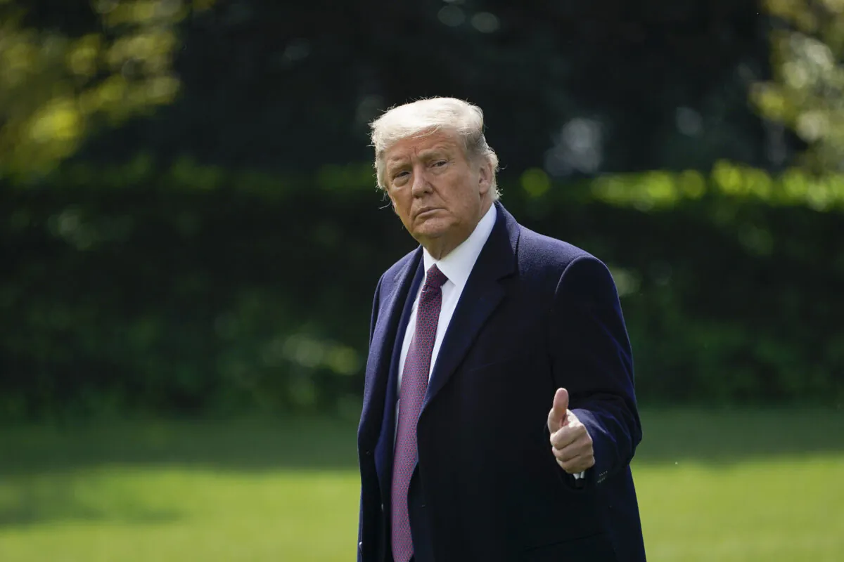 President Donald Trump walks to Marine One on the South Lawn of the White House in Washington, on Oct. 1, 2020.  (Drew Angerer/Getty Images)