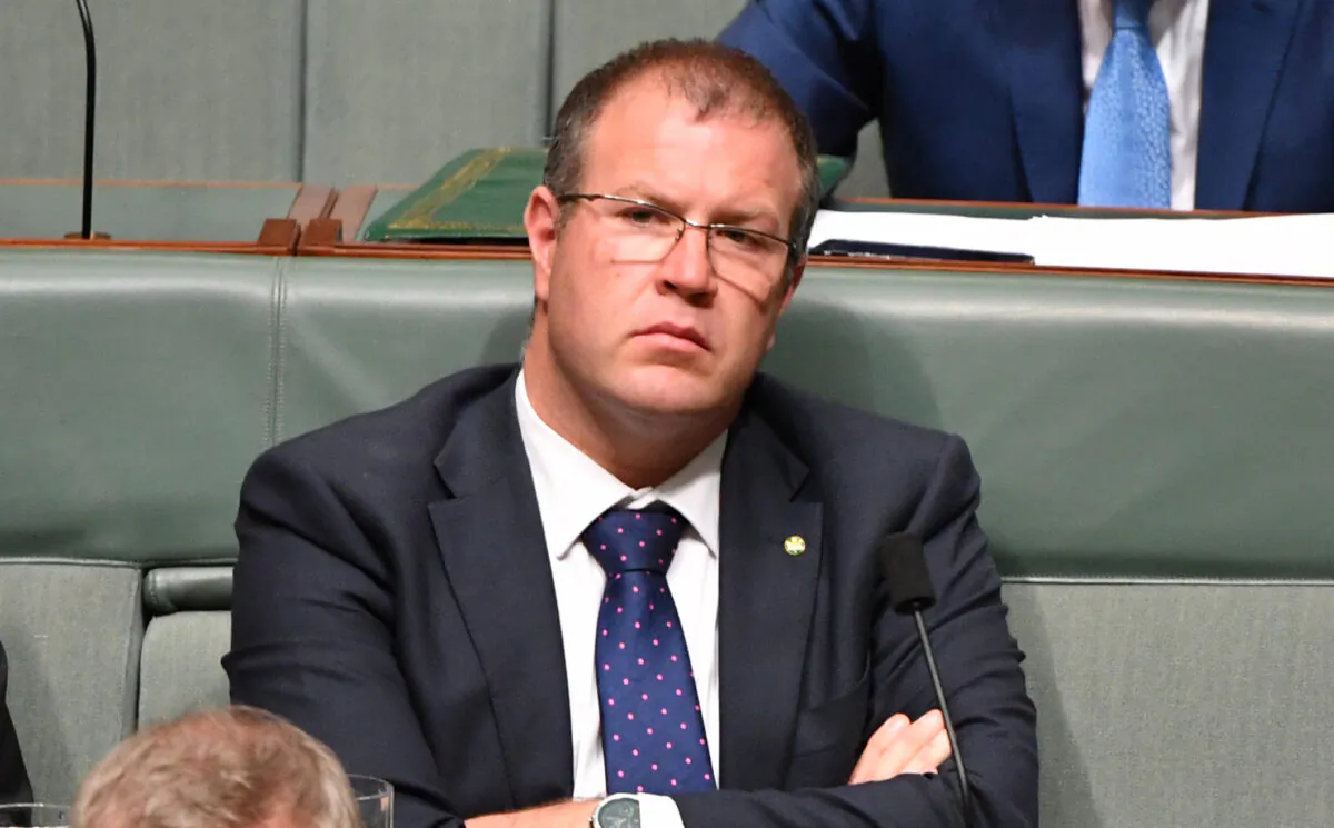 Ben Morton, Liberal Member for Tangney, during Question Time in the House of Representatives at Parliament House in Canberra, Australia, on Feb. 13, 2019. (AAP Image/Mick Tsikas)