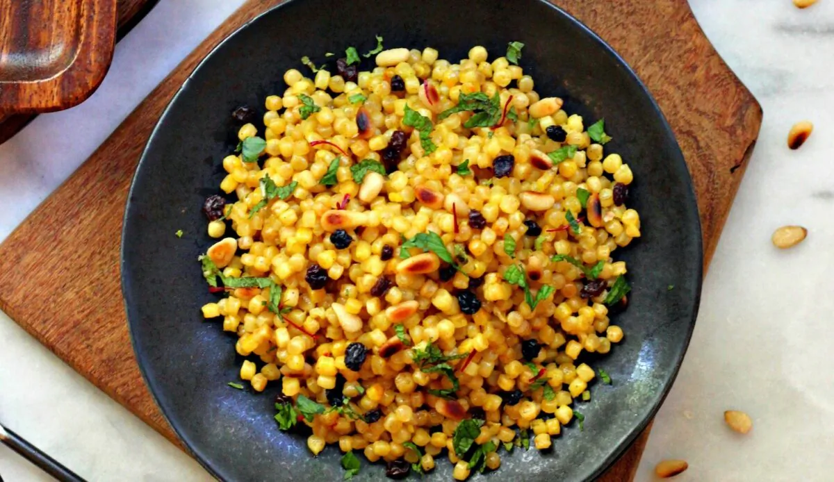 This pearl couscous pilaf makes a wonderful accompaniment to meat, fish, and vegetables. (Lynda Balslev for TasteFood)