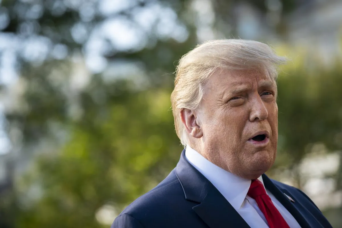 President Donald Trump speaks to reporters in Washington on Sept. 30, 2020. (Drew Angerer/Getty Images)
